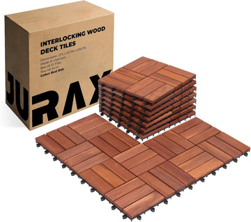 Premium Patio Deck Tiles, 10 PCs 12”x12” Snap Together Patio Flooring for Outdoor, Balcony, Porch, Poolside, Waterproof