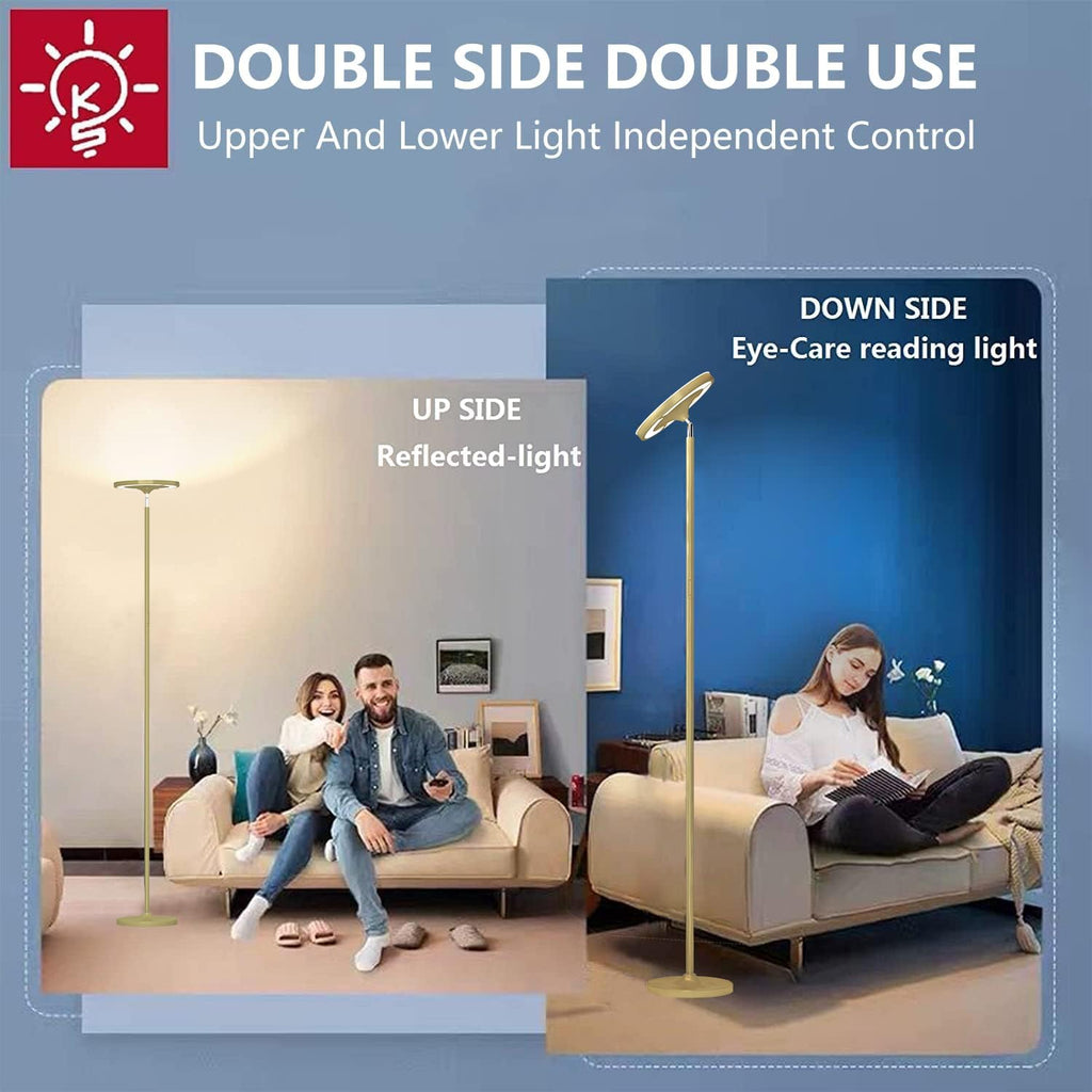 Gold Double Side Lighting Floor Lamp with Remote Smart App 36W