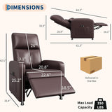 GarveeHome Power Recliner Chair, Adjustable Electric Recliner Ergonomic Overstuffed PU Leather Single Sofa, Tall Back