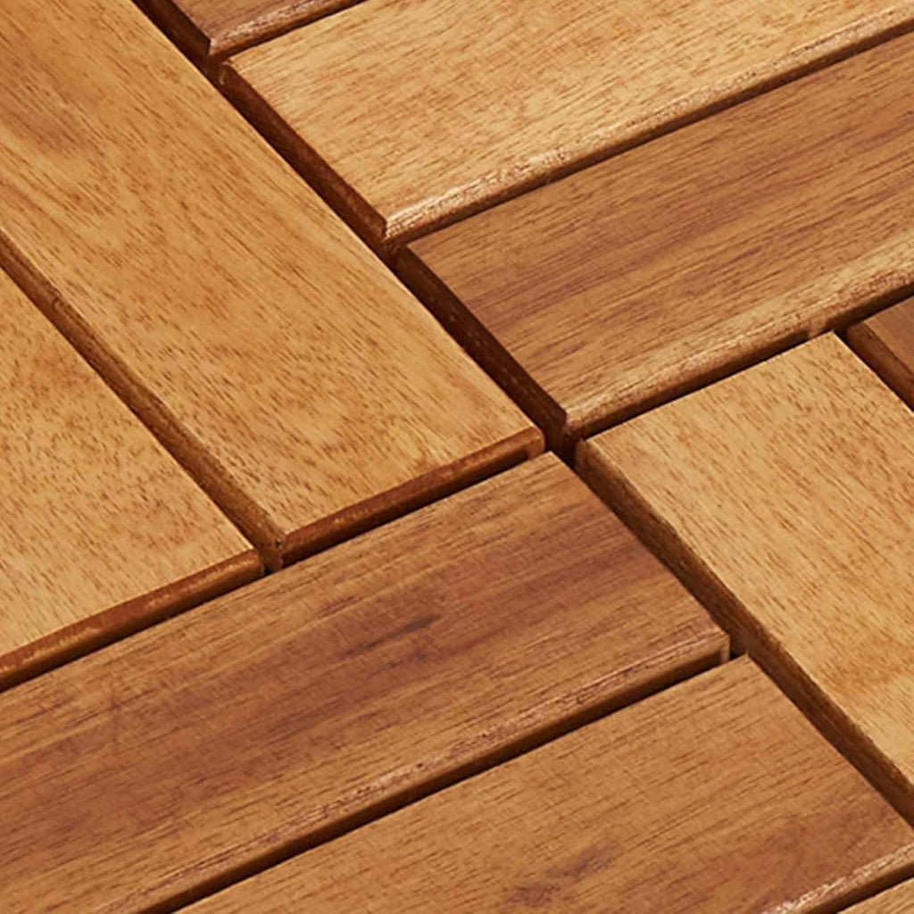 Acacia Hardwood Decking Tiles 12x12 Inch, 10 Pack Interlocking Wood Flooring for Indoor Balcony Patio Porch, Varnished
