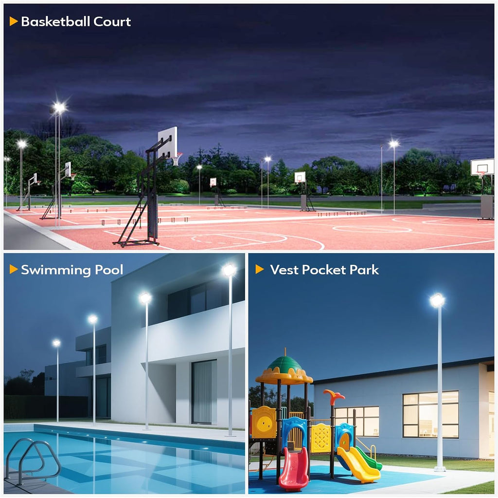 4 Pack LED Flood Lights Outdoor, 100W 10000LM Super Bright Floodlight Outside Work Light with 5.9FT Plug, IP65