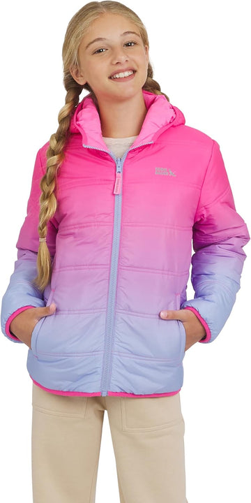 Girls' Deer Harbor Reversible Faux Fur Lined Insulated Puffer Jacket