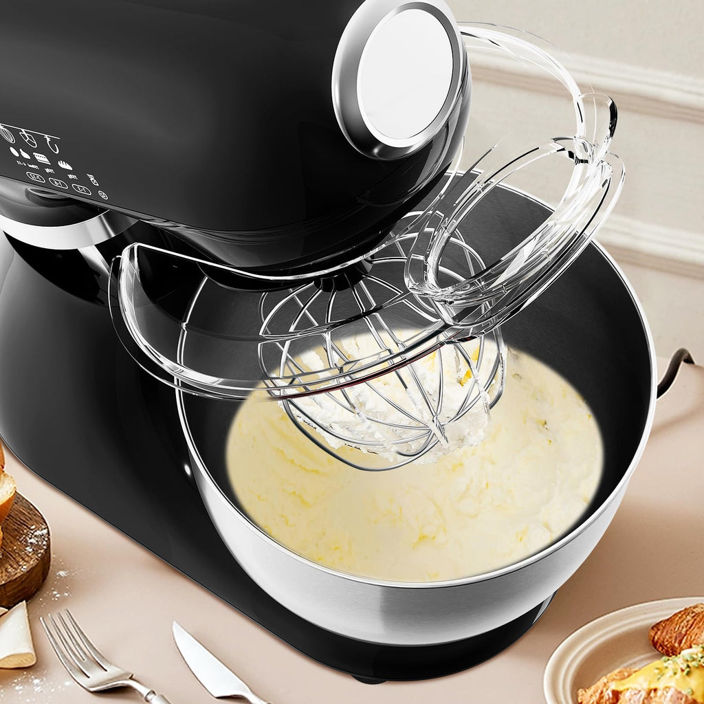5.3 Quart Electric Stand Mixer With 12 Speed, Low Noise, Black