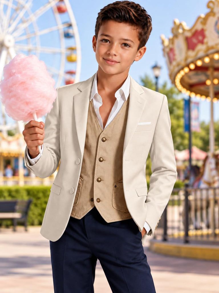 Boys Blazer 2 Buttons Kids Casual Sport Coat for Formal Prom Graduation