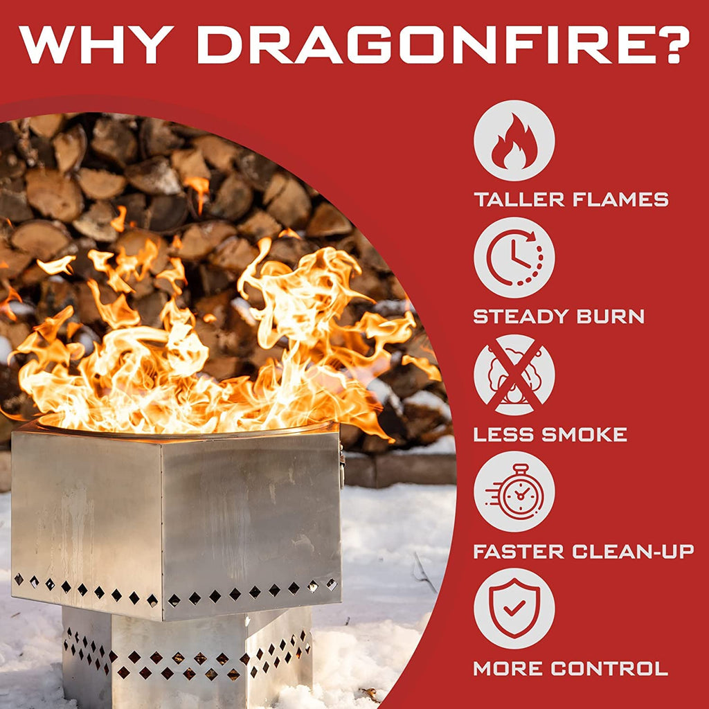 Portable Smokeless Firepit, Accessories Included: Grill, Base Stand, Carrying Case. Wood Pellet/Log Burning Outdoor