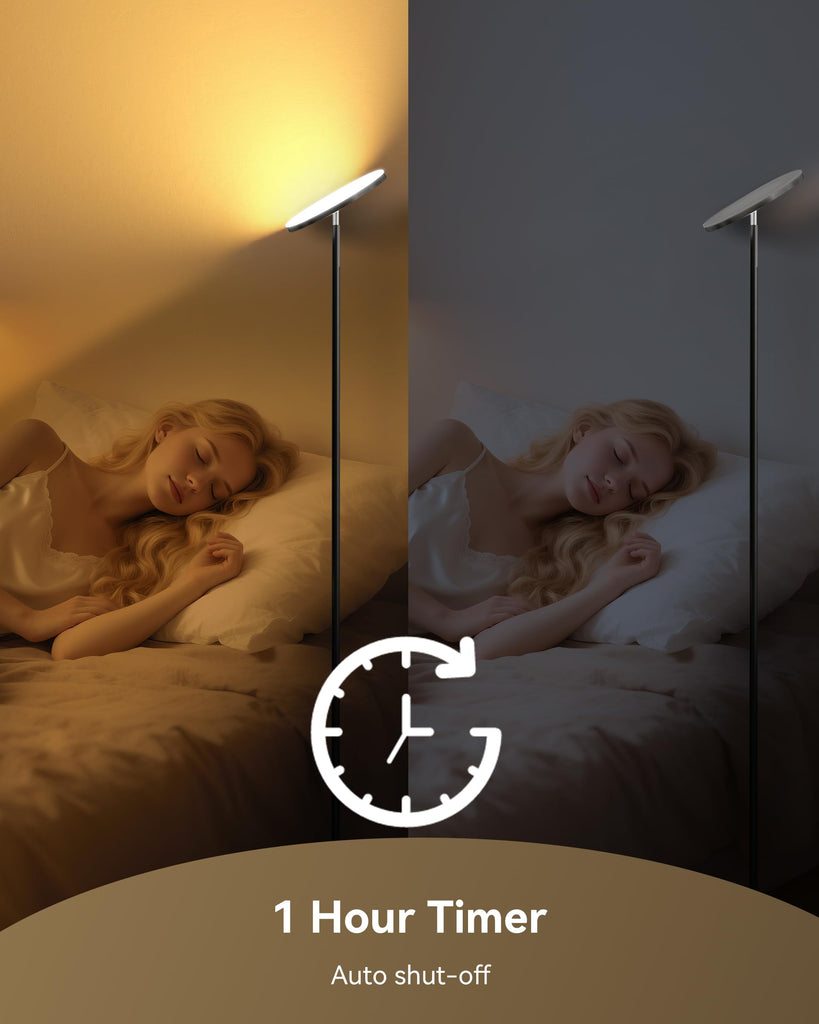 LED Floor Lamp, Torchiere Lamp with Compact Remote
