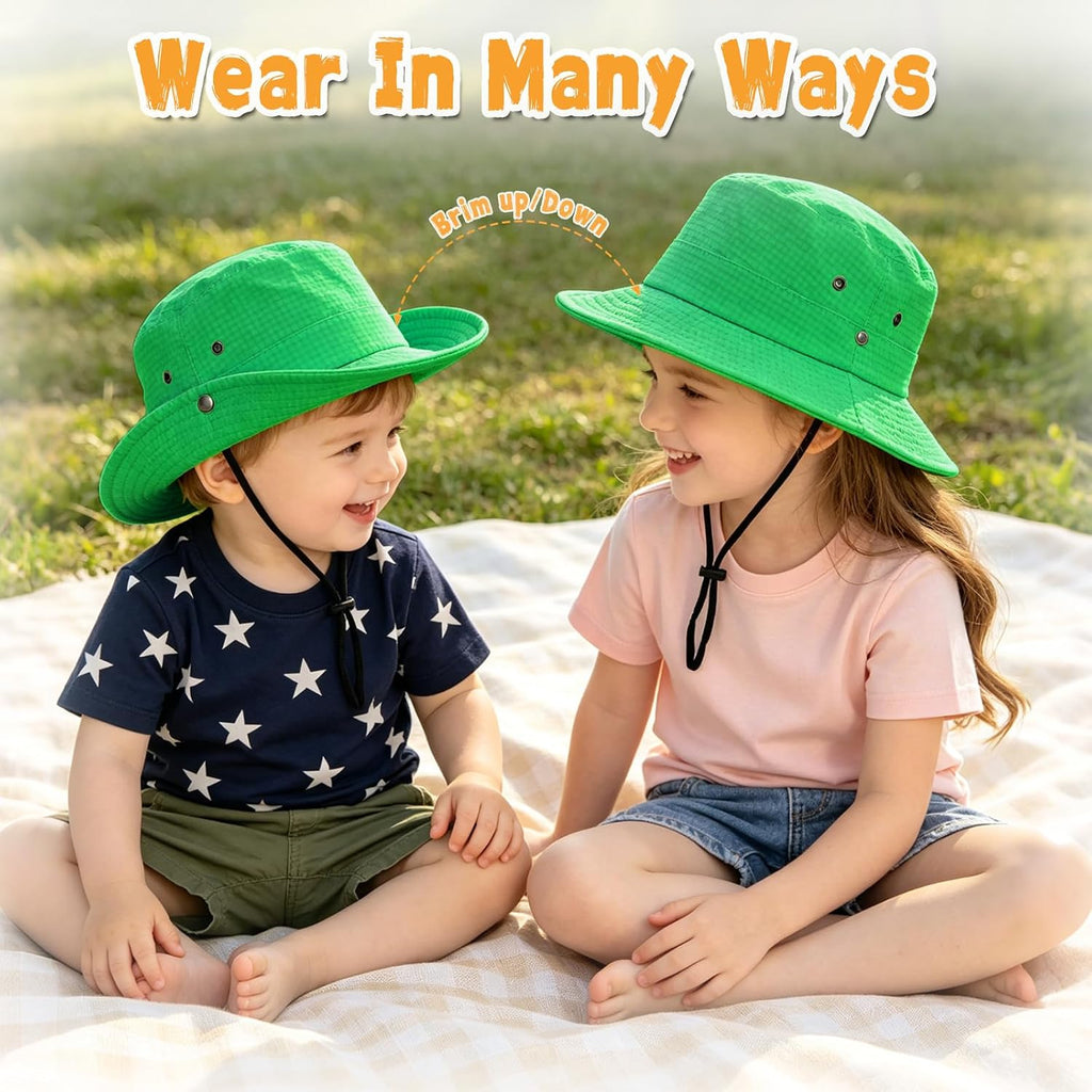 Outdoor Kids Sun Hat UPF 50+ Sun Protection Foldable Bucket Hat Breathable Summer Beach Fishing Safari Hat for Boys