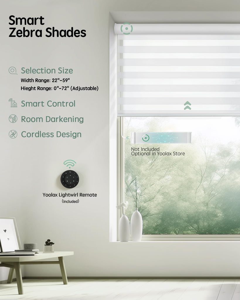 Motorized Zebra Blinds with Remote, Voice Control