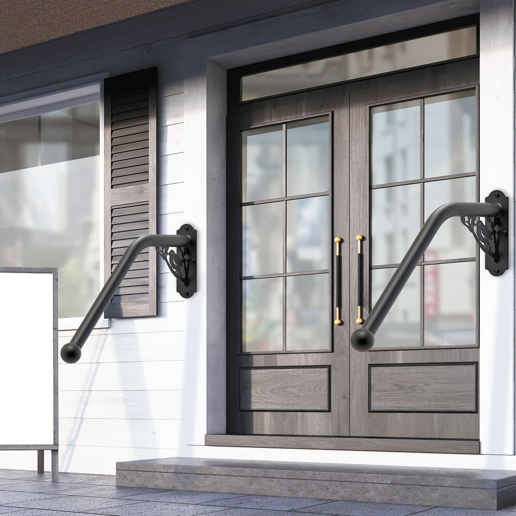 Handrails for Outdoor Steps Wall Mount Stair Railing for 1-3 Steps