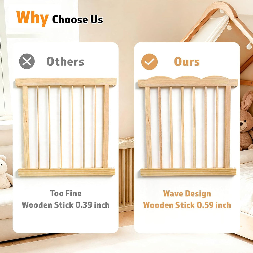 Wooden Baby Playpen with Built-in Activity Panel, 50x65x24In