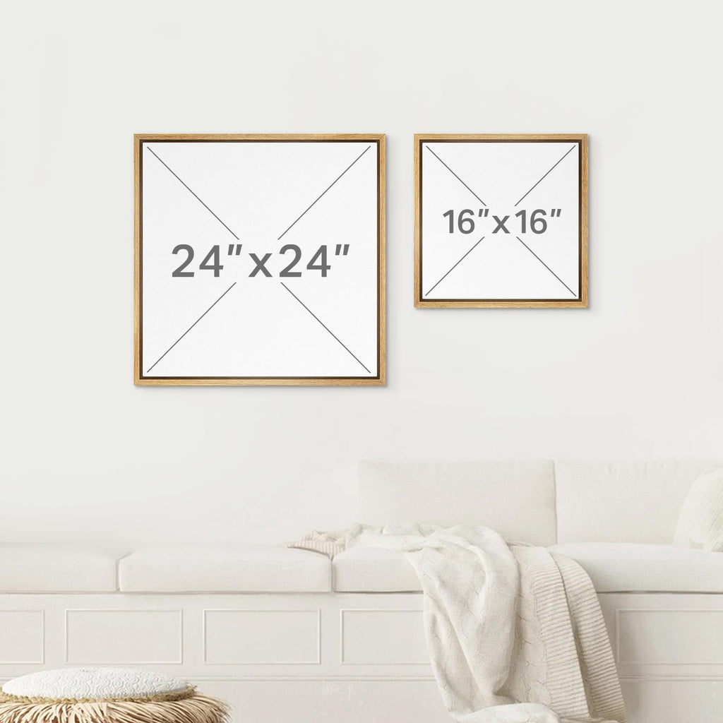 Framed Canvas Print Wall Art Mid-Century Geometric Line Pattern Abstract Shapes Illustrations Modern Art Decorative