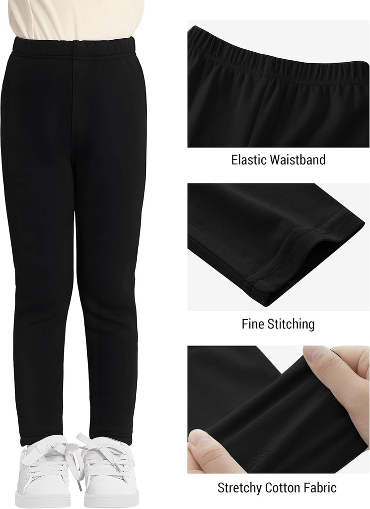 Girls Leggings 4 Pack Cotton Blend Stretch Full Length Pants