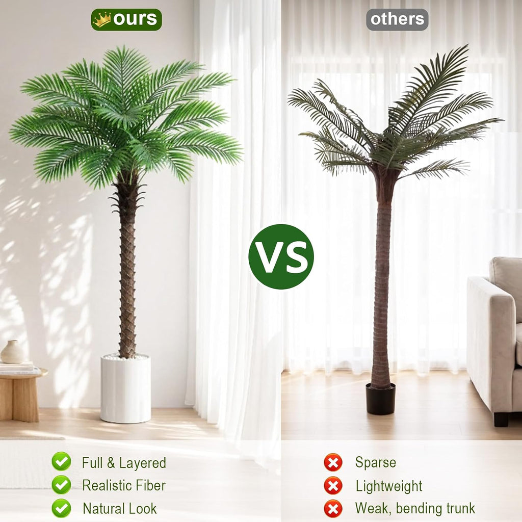 6FT Artificial Phoenix Palm Tree for Outdoors, Tall Fake Palm Tree