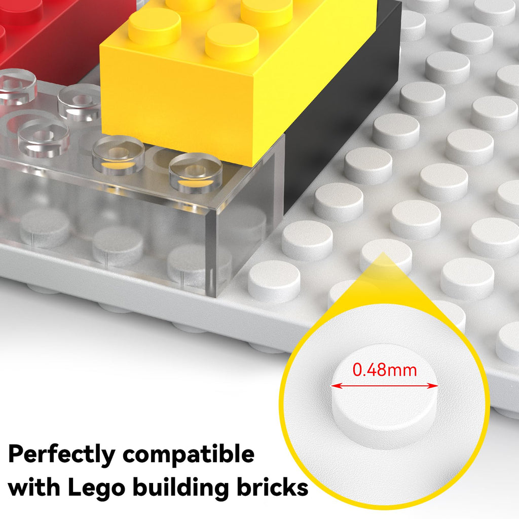 8-Pack Floating Shelves for Wall Compatible with Lego Bricks, White