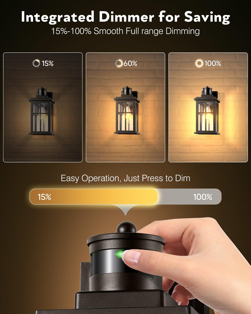 Outdoor Motion Sensor Light, 2 Pack Outside Sconce, Bronze Motion Sensor for Outside, Anti-Rust, Outdoor Light