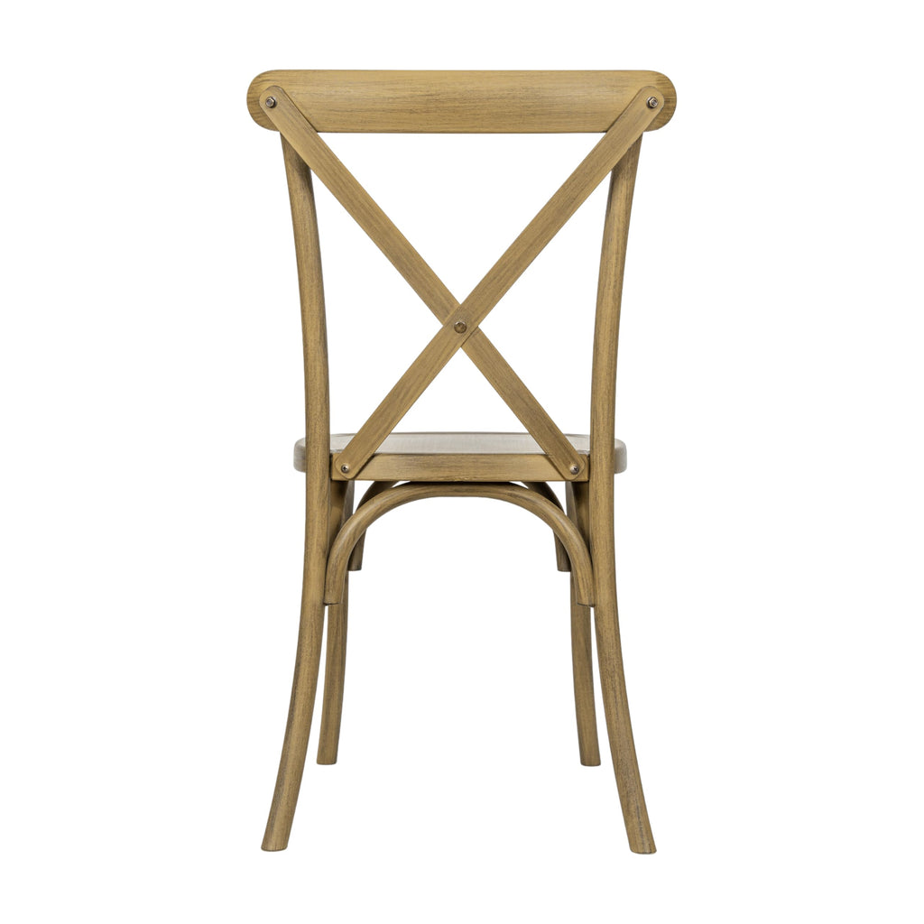 Hercules Resin Cross Back Chair, Chestnut, 2-Pack