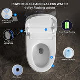 Smart Toilet with Bidet Built in, One Piece Toilet with Auto Soft Open&Close Lid&Seat, Foot Sensor, Auto Flush