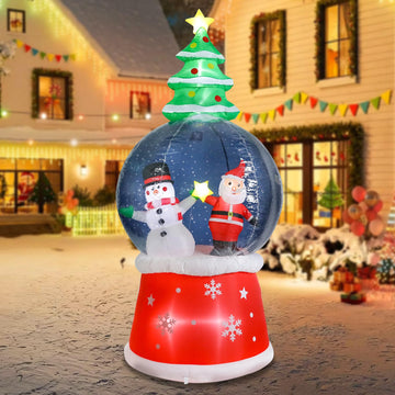 7.68 FT Christmas Outdoor Inflatable with Snow Globe Holiday Decor