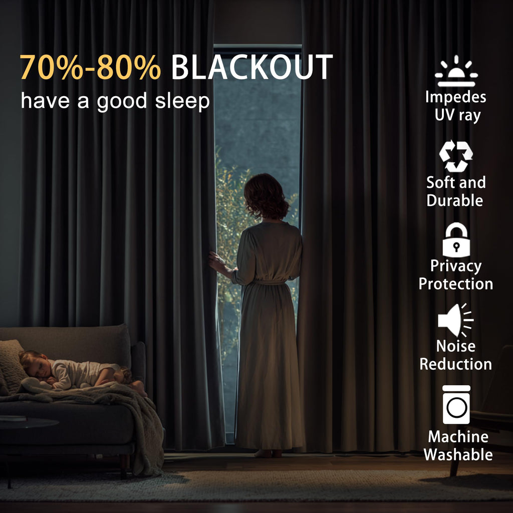 Blackout Curtains Living Room 42 x 54 Inches Long