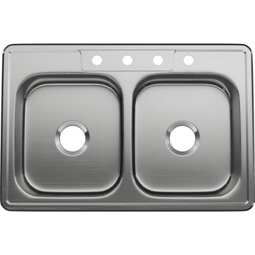 Bealeton 33" Drop In Double Basin Stainless Steel Kitchen Sink - Stainless Steel