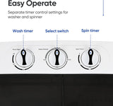 Portable Clothes Washing Machine Mini Twin Tub Washing Machine 13lbs Capacity with Spin Dryer,Compact Washer and Dryer