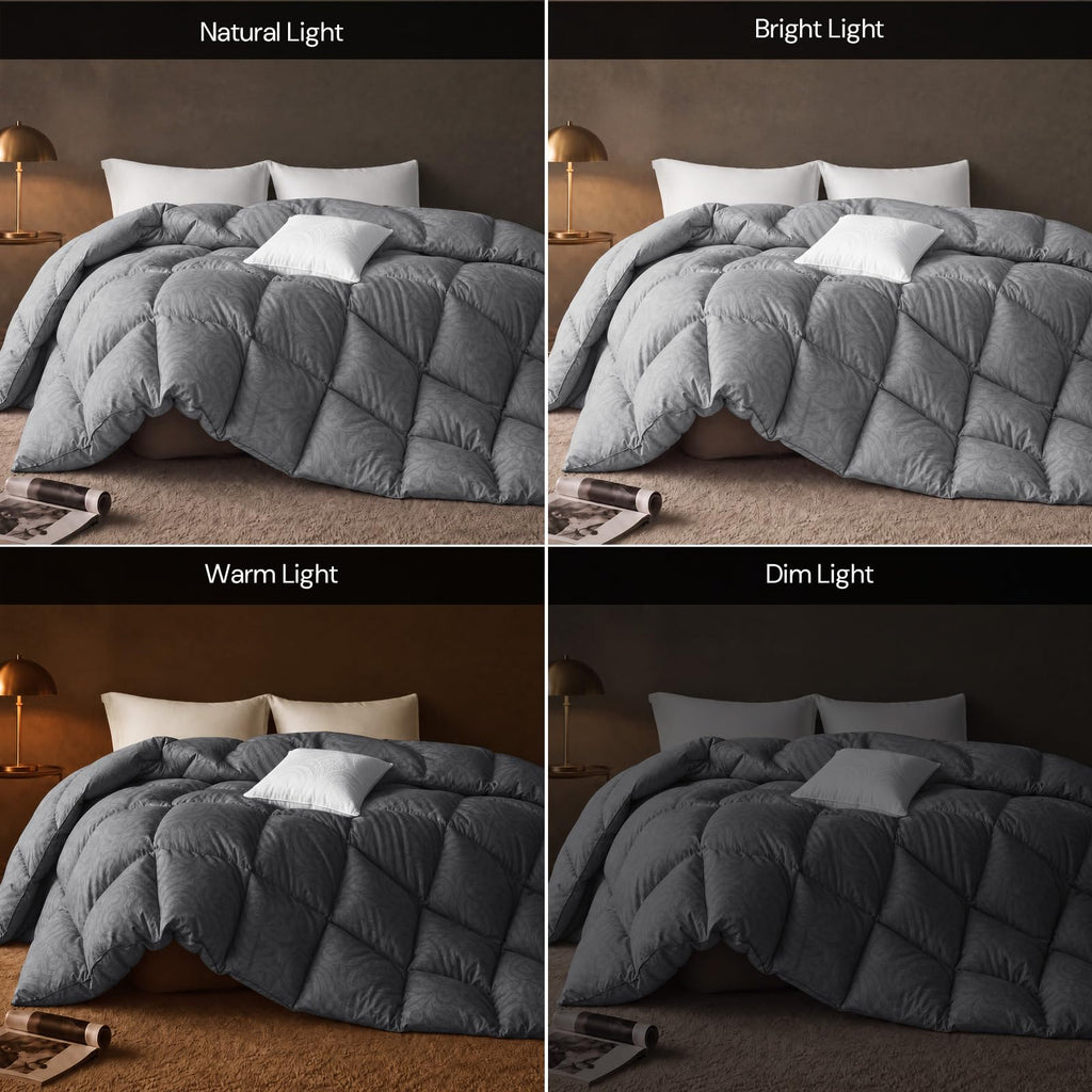 Goose Feather Down Comforter Twin Size All Season Duvet Insert