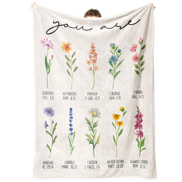 Christian Birthday Gifts for Women, Flowers Christian Blanket