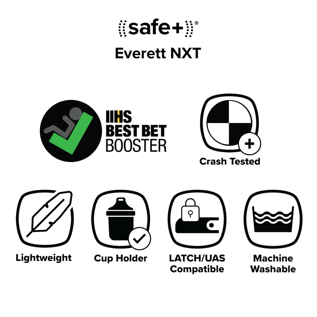 Diono Everett NXT High Back Booster Car Seat with Rigid Latch, Lightweight Slim Fit Design, 8 Years 1 Booster Seat