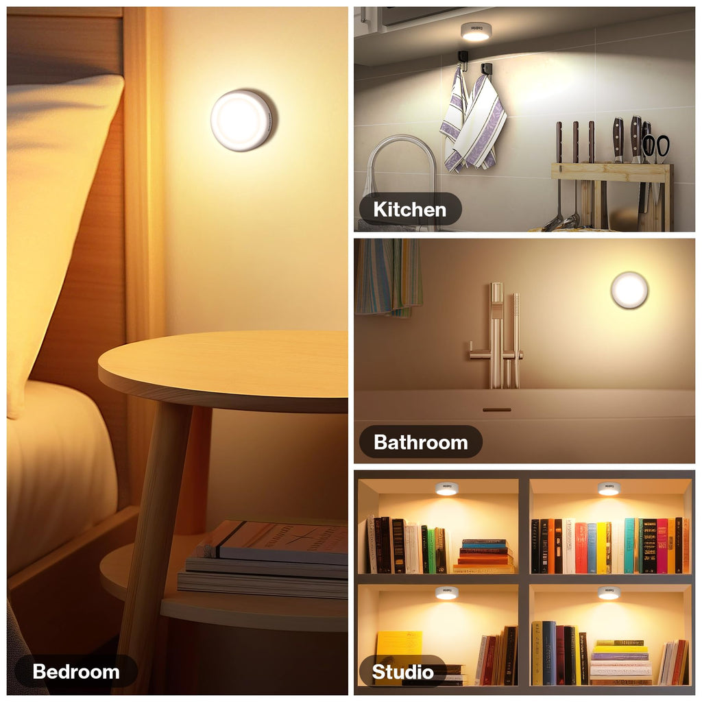 Puck Lights, 13 Colors Changeable LED Puck Lightings, LED Lamp, Under Cabinet Lamps, Under Cabinet Lighting with 2