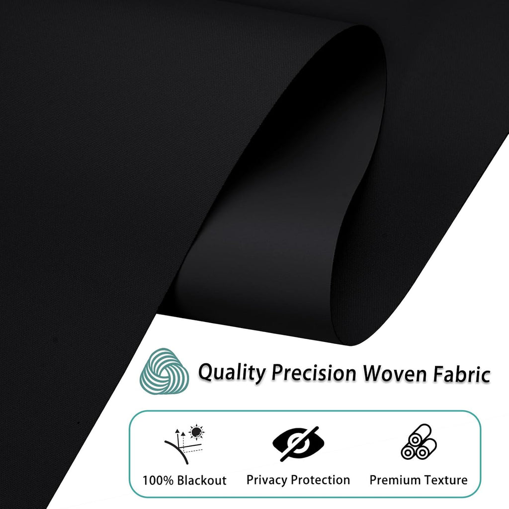 No Drill No Tools Blackout Roller Shades for Window, Cordless Roller Shades Thermal Insulated UV Protection Privacy