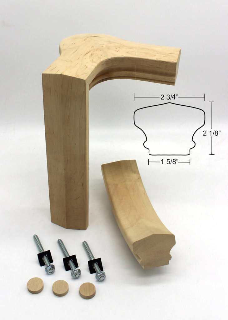 Maple 7786, Right Hand Gooseneck 2 Rise with Cap, 6701 Series Rail Fitting