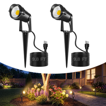 5W Outdoor Spot Lights, COB Landscape Spotlights with Spiked Stand
