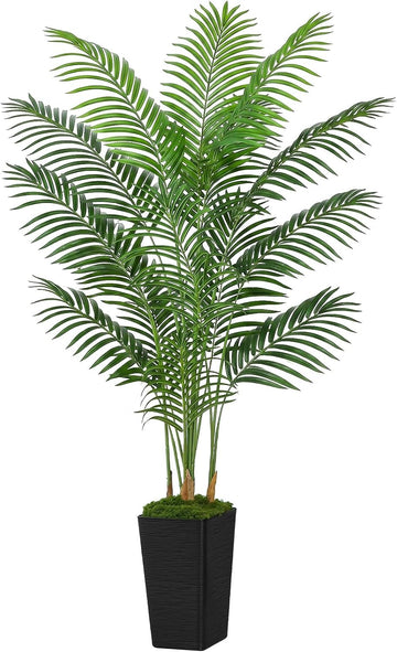 Artificial Palm Tree, 6FT Tall Fake Plant, Faux Tropical Areca Tree