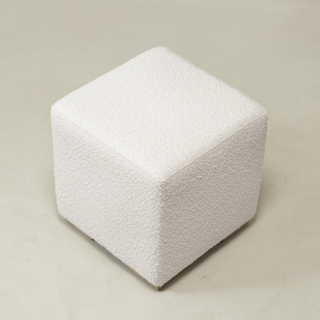 18.5" Wide Modern Square Boucle Ottoman