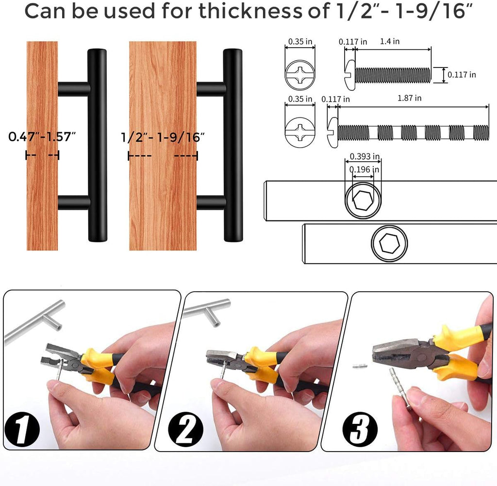 30 Pack 6 inch Cabinet Pulls Matte Black Stainless Steel Kitchen Drawer Pulls Cupboard Handles Cabinet Handles 3.75”