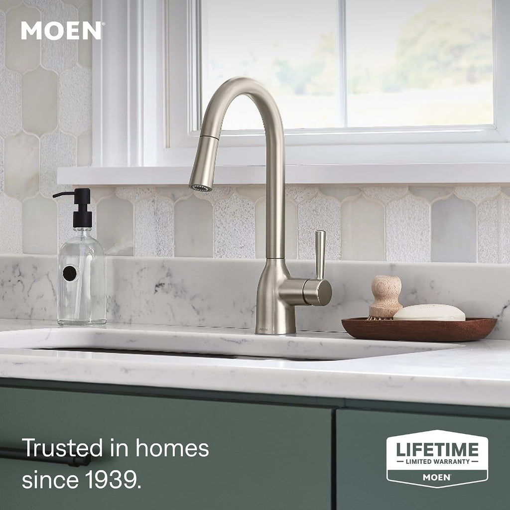 Adler Spot Resist Stainless One-Handle High Arc Pulldown Kitchen Faucet with Power Clean, 87233SRS