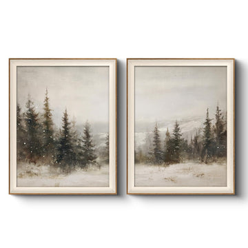 Framed Christmas Pine Forest Landscape Wall Art Set, 16x20 Inch
