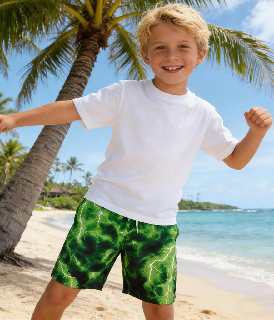 Boys Swim Trunks Quick Dry Bathing Suit with Mesh Liner