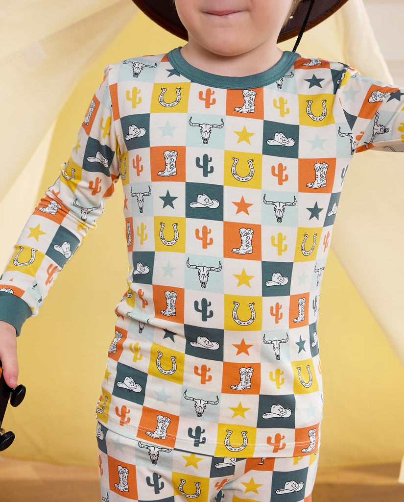 Bamboo Viscose Toddler Kids Pajamas Set, Long Sleeve Boys