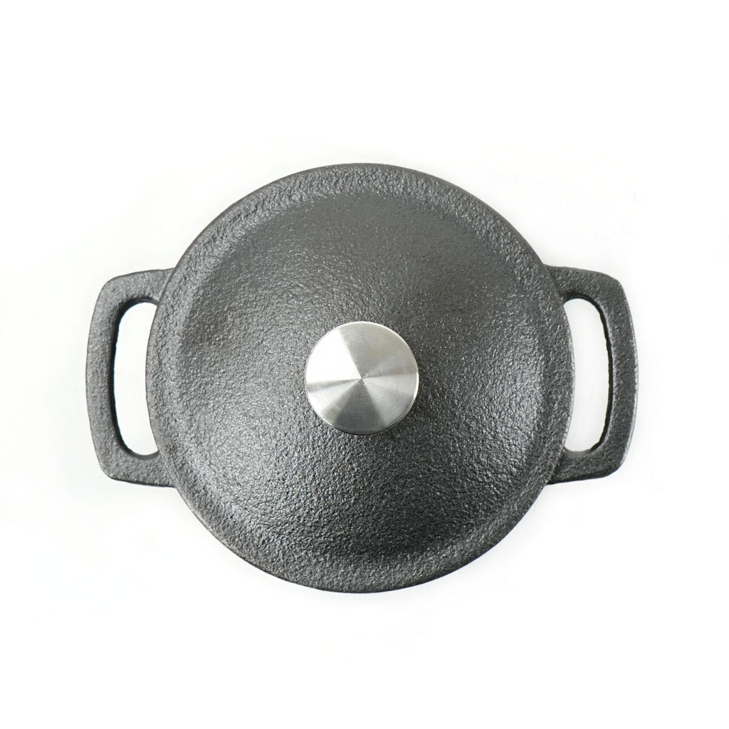 Mini Cast Iron Cocottes, Dia 3 inch, 4 oz. Set of 3 PCS, Mini Dutch Oven, with Wooden Tray, 7-Piece