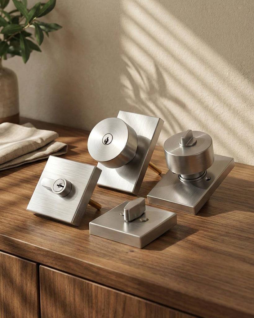 Keyed Alike Brushed Nickel Exterior Door Knob with Deadbolt, 1 Pack