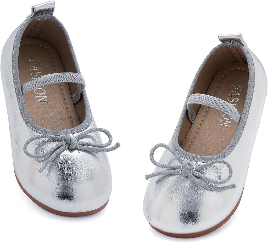 Toddler Girls Dress Shoes Mary Jane Flats Bow Flower Loafers