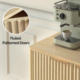 Fluted Sideboard Buffet Cabinet with Storage, Storage Cabinet with Doors and Adjustable Shelves, Buffet for Kitchen