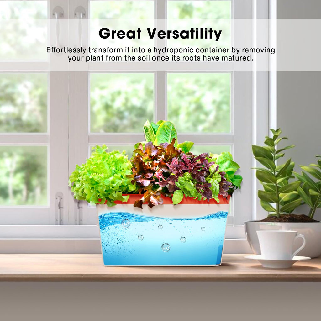 Self-Watering Planters, 4-Pack 10.5 in Window Herb Planter Box