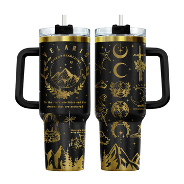 Starlight City Fantasy 40 oz Tumbler with Handle, Birthday Gift
