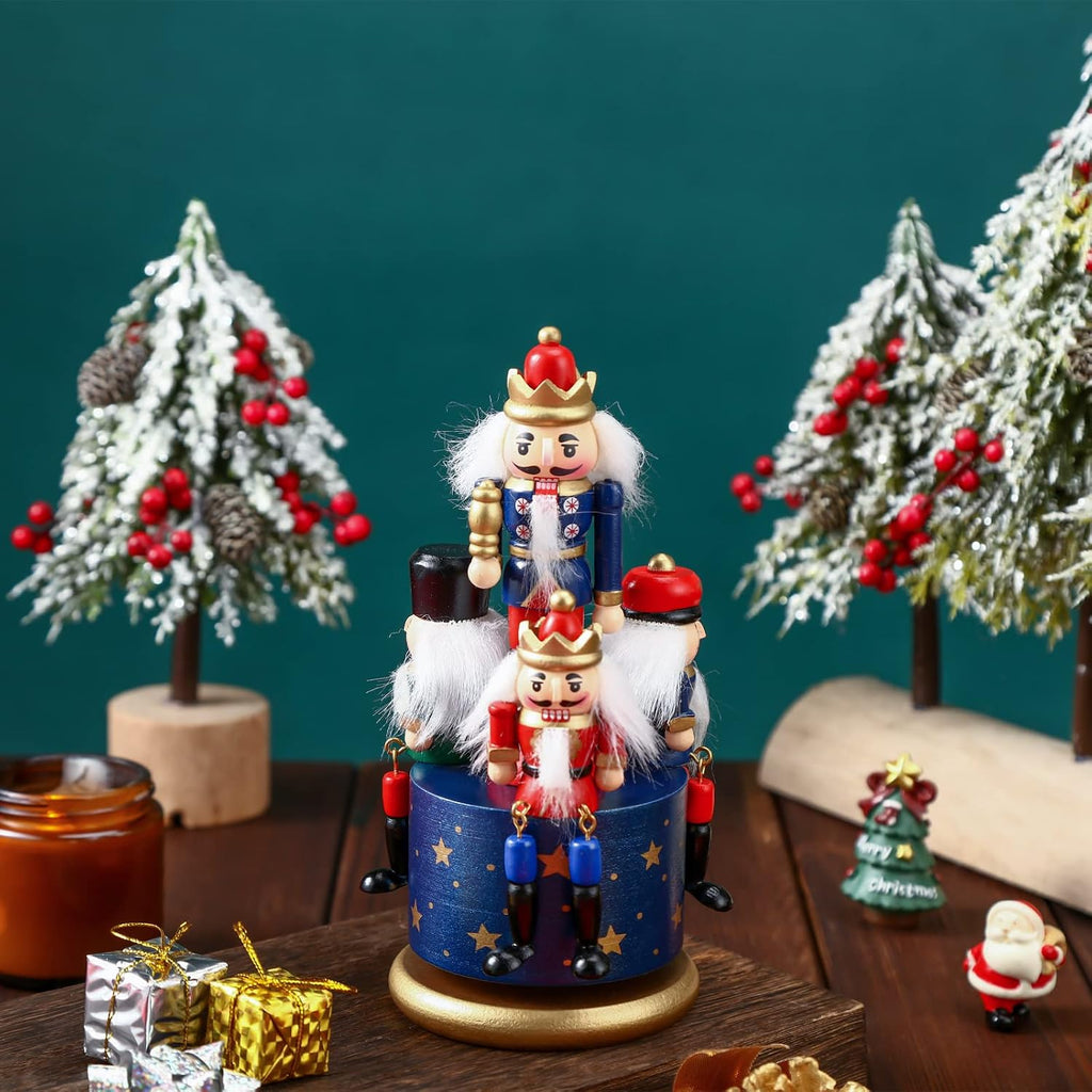 Nutcracker Music Box Wooden Nutcracker Soldier Toy, Vintage Style