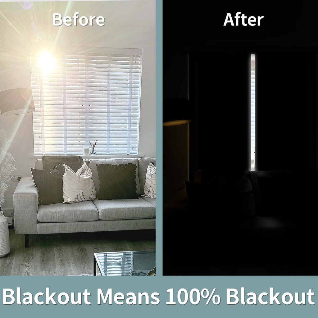 Thermal Insulated 100% Blackout Curtains 90 Inches Long with Liner