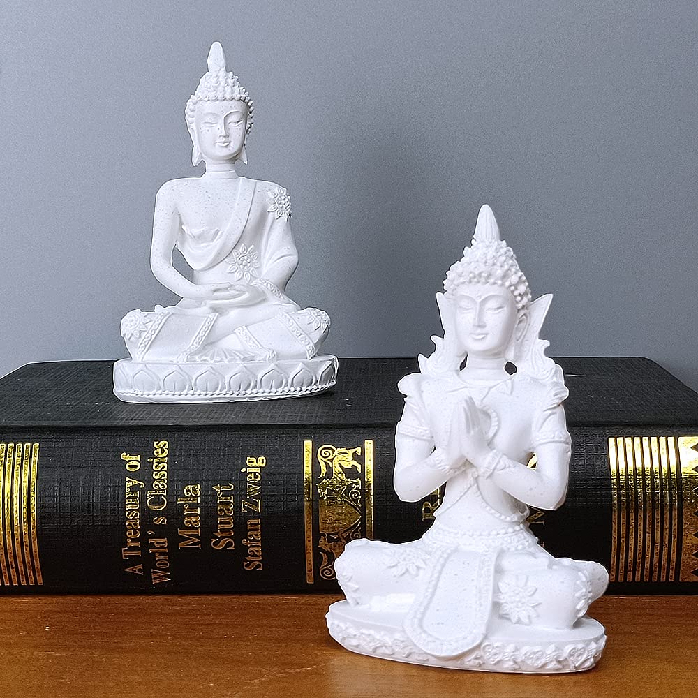 Mini Sandstone Buddha Yoga Meditation Statue Harmonious Figurine Collectible Craft Feng Shui Sculpture Decor Shelf