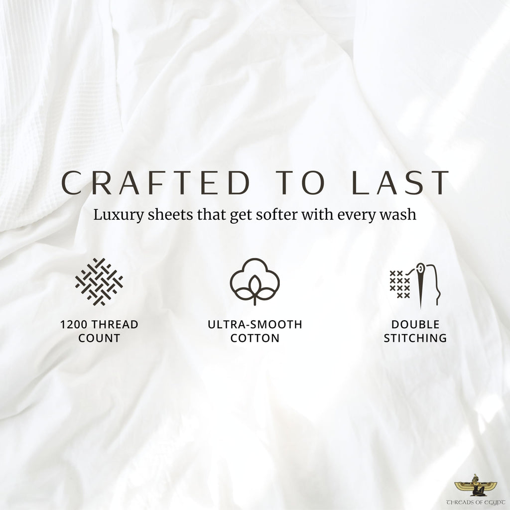 Egyptian Cotton Pillowcases, White, King, 2-Pc