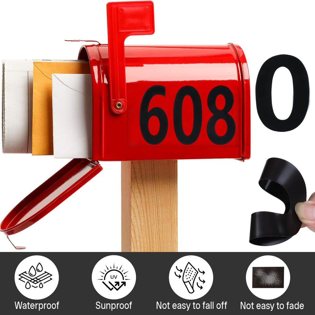 6 Inch Magnetic House Numbers, Black, 1 Set